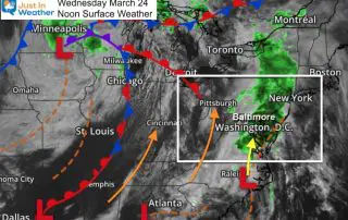 March 24 weather storm Noon Wednesday