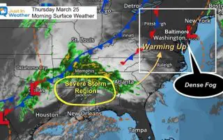 March 25 weather storm map Thursday morning