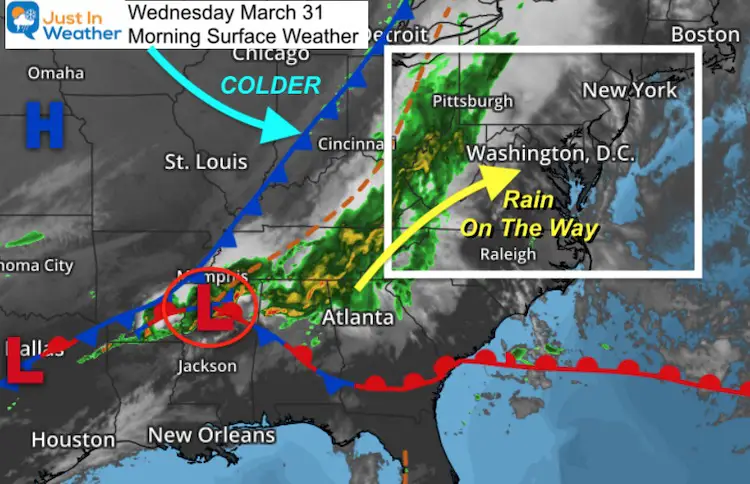 March 31 weather Wednesday morning