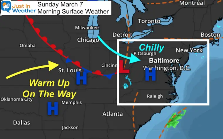 March 7 weather Sunday morning