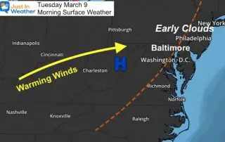 March 9 weather Wednesday morning