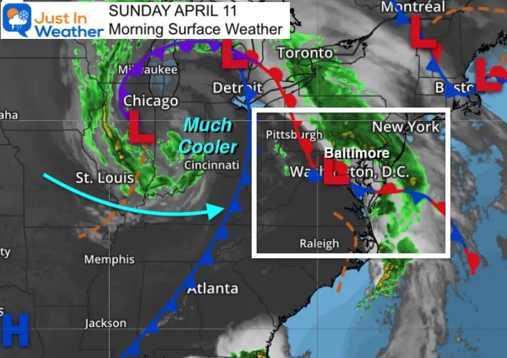 April 11 weather Sunday morning