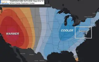 April 12 weather temperature outlook Day 8 to 14