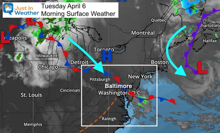 April 6 weather Tuesday morning