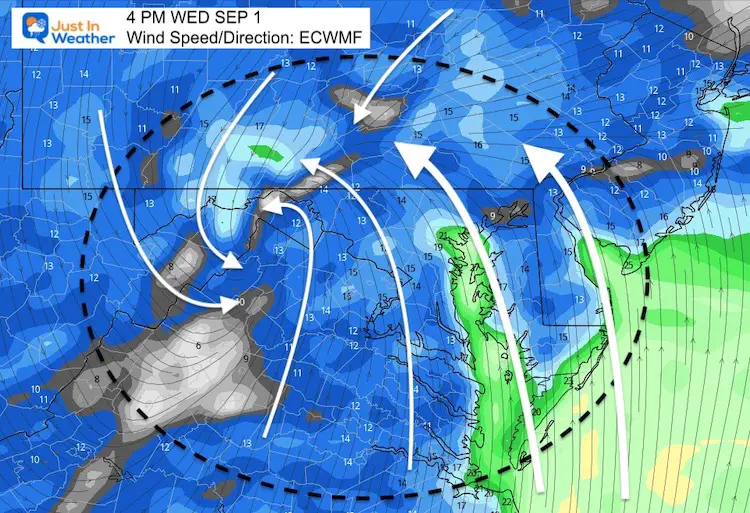 Wind-forecast-Wednesday-afternoon-ECMWF-ida